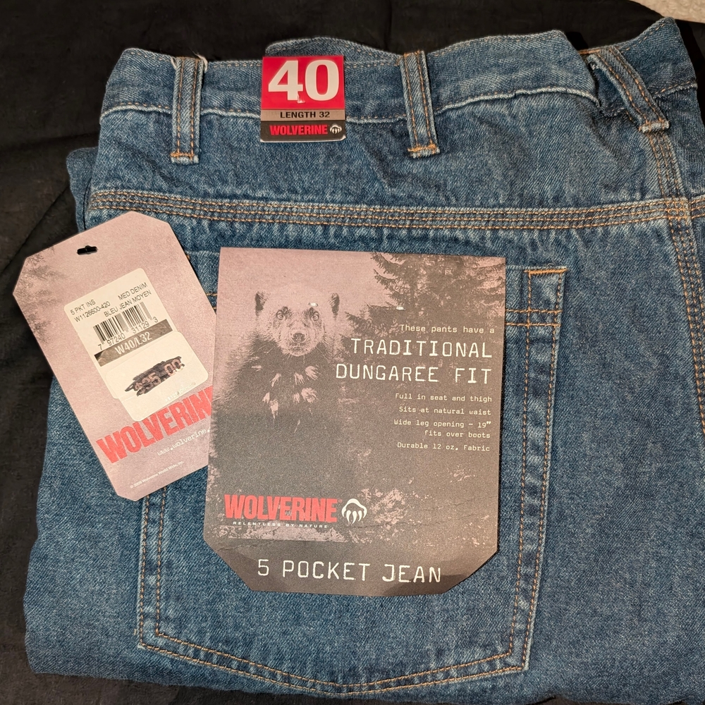 Wolverine Men's Relaxed Blue Jeans